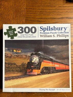 Spilsbury 300-Piece Train Puzzle - Orange & Black